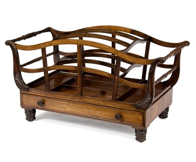 Lot 846 - A large Regency mahogany Canterbury, with...