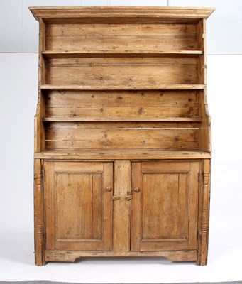 Lot 851 - A 19th Century pine dresser with rack of...