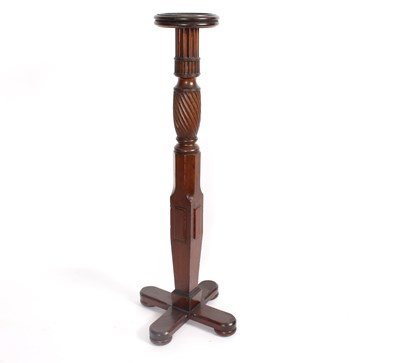 Lot 870 - A mahogany torchere (converted bed post),...