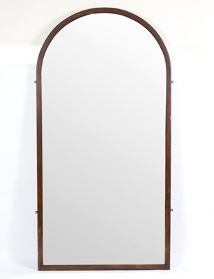 Lot 889 - A large wall mirror with arch top, 224cm x 114....