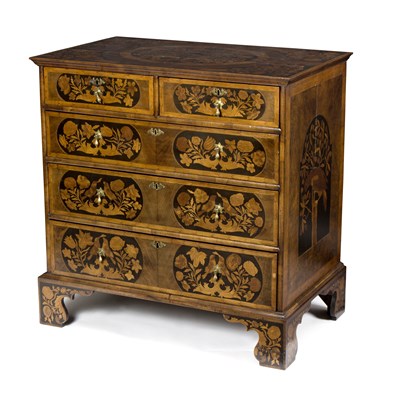 Lot 894 - A late 17th Century marquetry chest of two...