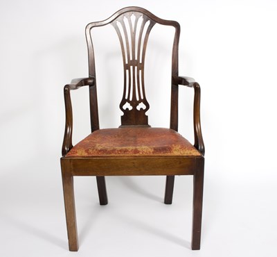 Lot 913 - A George III mahogany open armchair with splat...