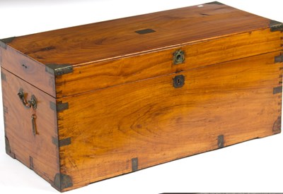 Lot 921 - A 19th Century camphorwood chest, brass bound...