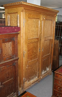 Lot 922 - A Hungarian Gothic ash wardrobe, circa 1870,...