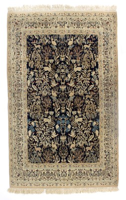 Lot 943 - A Qum silk Tree of Paradise rug with numerous...