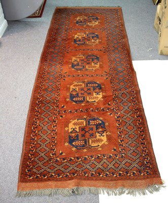 Lot 957 - An Afghan runner decorated five elephant foot...