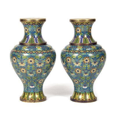 Lot 979 - A large pair of Chinese cloisonne© vases...