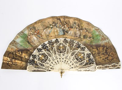 Lot 1043 - A fine 19th Century fan with pierced and...