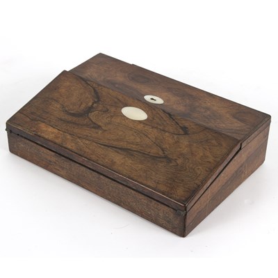 Lot 1061 - A Victorian rosewood writing slope, with...