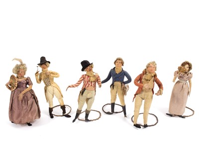 Lot 1078 - A group of six Regency dolls, with overstuffed...