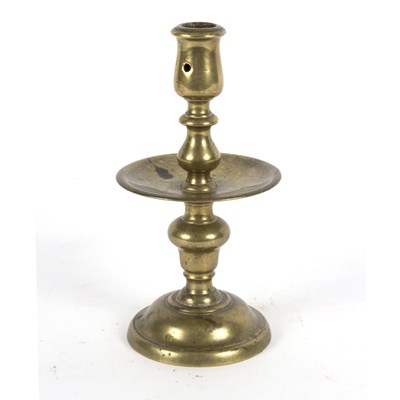 Lot 1083 - A brass Heemskerk candlestick, 22.5cm high