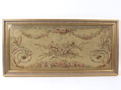 Lot 1092 - A needlework picture of Aubusson design, a...