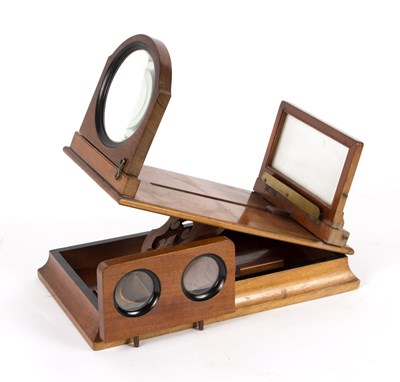 Lot 1107 - A Victorian table-top stereoscopic viewer,...