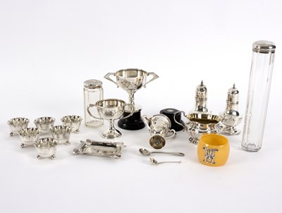 Lot 13 - A set of six silver small open salts,...