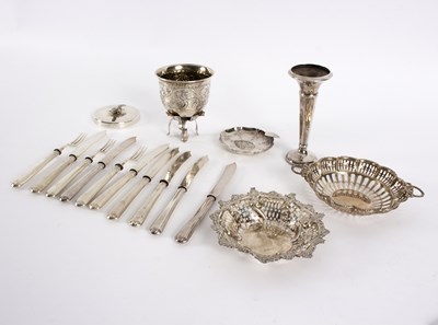 Lot 27 - A small group of silver to include two pierced...