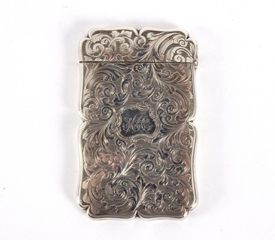 Lot 29 - A Victorian engraved silver visiting card case,...