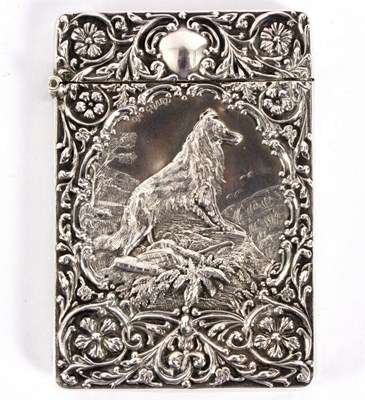 Lot 30 - An embossed silver visiting card case,...