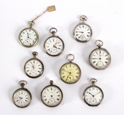 Lot 37 - A group of silver cased pocket watches,...