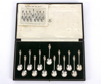 Lot 40 - A set of silver Elizabethan style seal top...