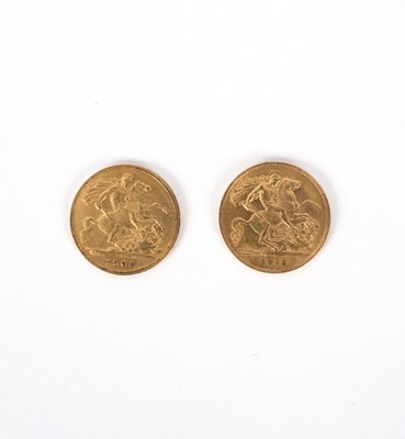 Lot 78 - Two gold half-sovereigns, 1903 and 1912