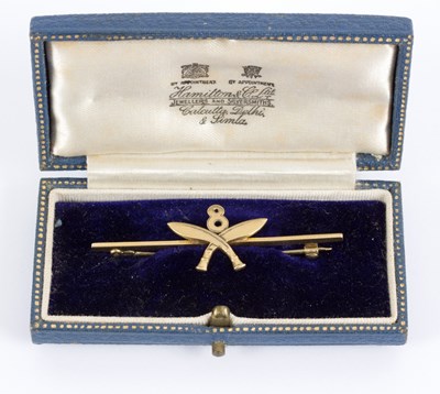 Lot 103 - An 18ct Gold Gurkha regimental bar brooch for...
