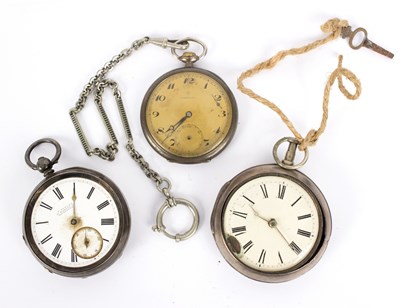 Lot 137 - A George III silver pair cased pocket watch,...