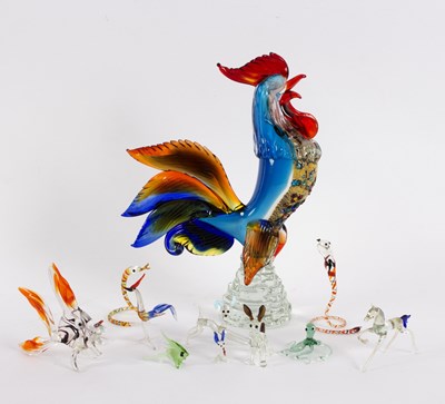 Lot 157 - A Venetian glass model of a cockerel, 34cm...