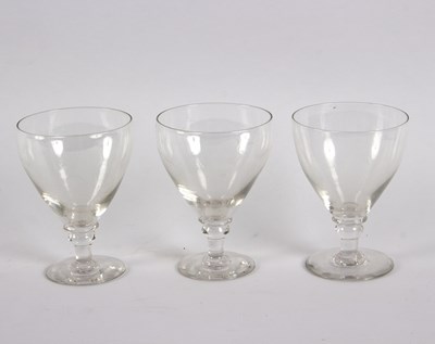 Lot 159 - Three large glass rummers and other glass