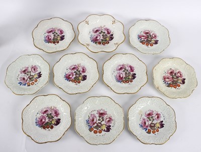 Lot 211 - A set of nine 19th Century painted plates,...