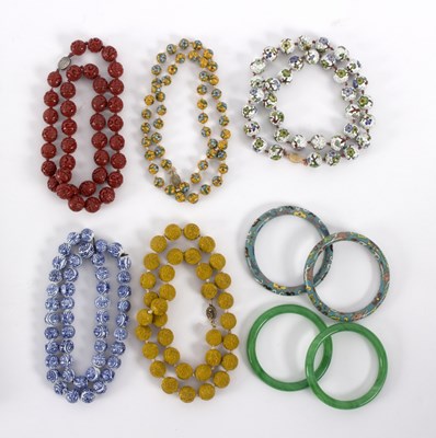 Lot 229 - A group of Oriental jewellery to include two...