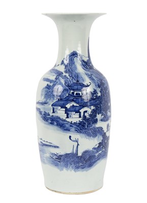 Lot 264 - A large Chinese blue and white floor vase,...