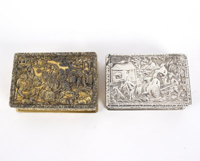 Lot 266 - A Chinese export silver gilt snuff box,...