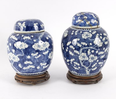 Lot 272 - Two Chinese blue and white ginger jars, 19th...