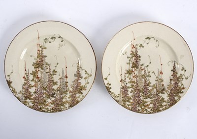 Lot 284 - A pair of Japanese satsuma tea plates, painted...