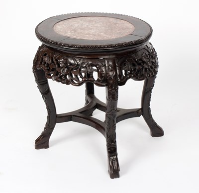 Lot 292 - A Chinese hardwood jardiniere stand with...