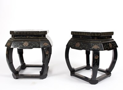 Lot 294 - A pair of Japanese low tables, incised all...