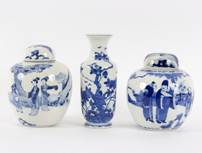 Lot 299 - Two Chinese blue and white ginger jars and...