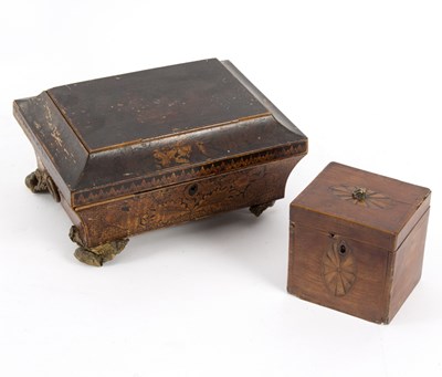 Lot 358 - A Regency penwork box and a tea caddy