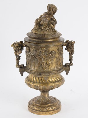 Lot 361 - An Italian gilt metal two-handled cup and...