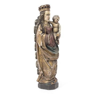 Lot 370 - 17th Century style wood carving of the Madonna...