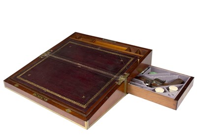 Lot 391 - A 19th Century brass bound writing slope with...