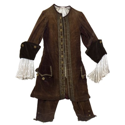 Lot 409 - An 18th Century gentleman's brown velvet coat,...