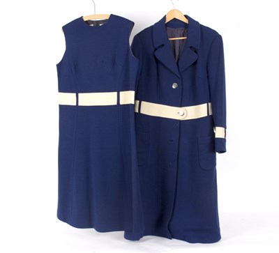 Lot 429 - A royal blue and cream lady's vintage dress,...