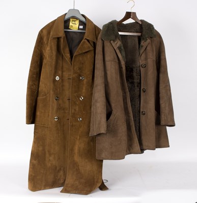 Lot 430 - A brown sheepskin suede coat with detachable...