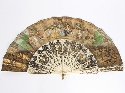 Lot 440 - A fine 19th Century fan with pierced and...