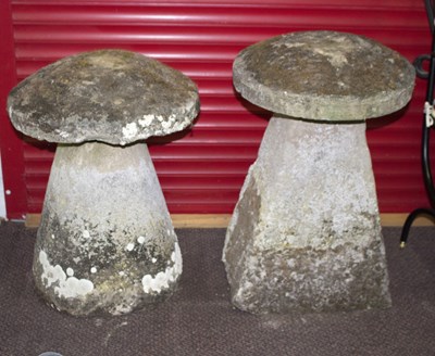 Lot 509 - Two staddle stones with tops