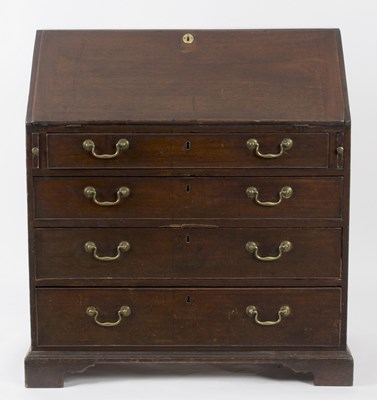 Lot 542 - A 19th Century mahogany bureau, fitted four...