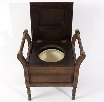 Lot 558 - A stool commode with panelled top and sides,...