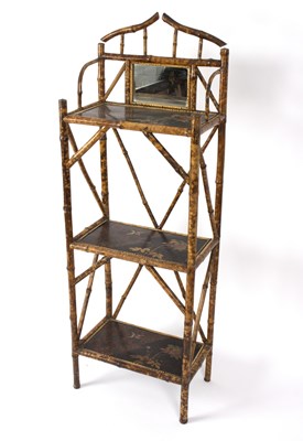 Lot 571 - An Aesthetic movement bamboo tiered stand,...