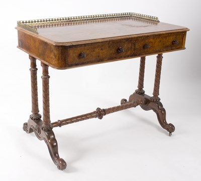 Lot 697 - A Victorian burr walnut writing table, with...